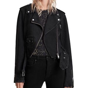 Allsaints Balfern Cropped Denim Jacket Size 2 NWT